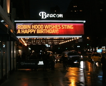 Live: Sting 60th birthday concert - Beacon Theatre NYC - Oct 1st